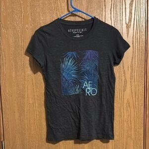 Aeropostale Dark Gray Tee with Blue Graphic